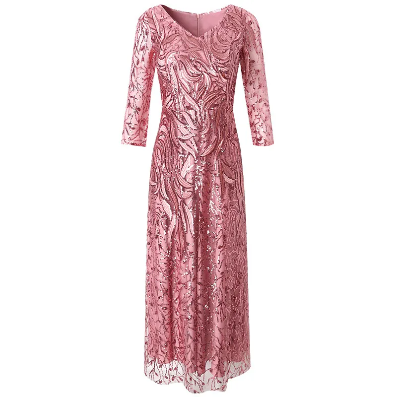 Новый летний Стиль Знаменитостей v образным вырезом кружева вышивка блесток