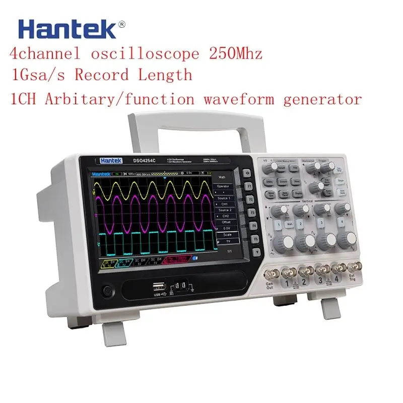 

Hantek DSO4254C официальный цифровой осциллограф 4-канальный ЖК ПК портативный USB осциллограф + EXT + DVM + Функция автоматического диапазона
