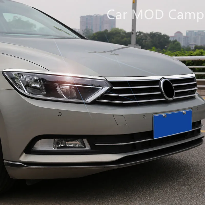 3 шт. передние противотуманные фасветильник из нержавеющей стали для Volkswagen Passat B8