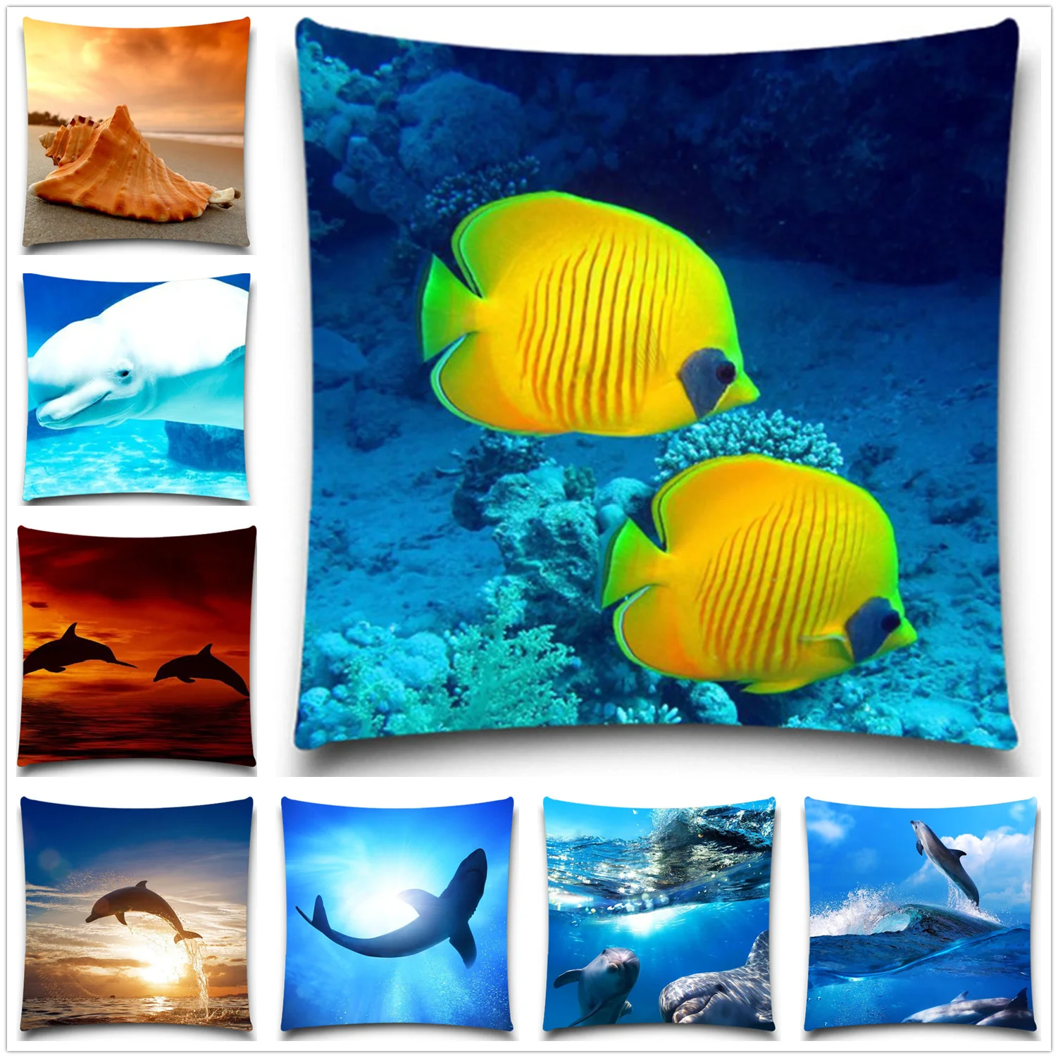 Чехол для дивана с изображением подводного мира красочная рыба идеальное