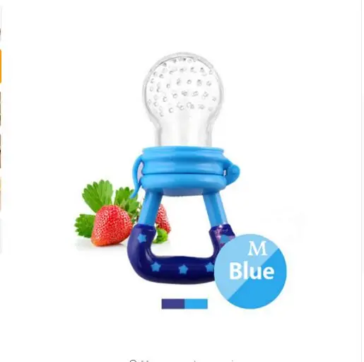 Pacifier Blue M Детская соска для кормления свежих продуктов, Детская соска для кормления фруктов, безопасные детские продукты, соска для кормления, пищевая добавка, соска для кормления - Цвет: Pacifier Blue M