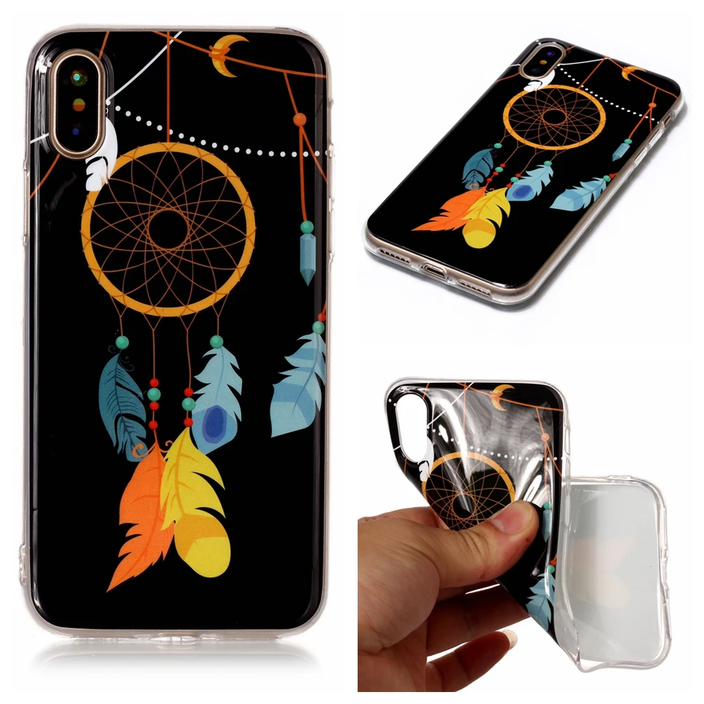 Для iPhone X чехол светящийся TPU Мягкий гель телефон В виде ракушки задняя крышка Coque