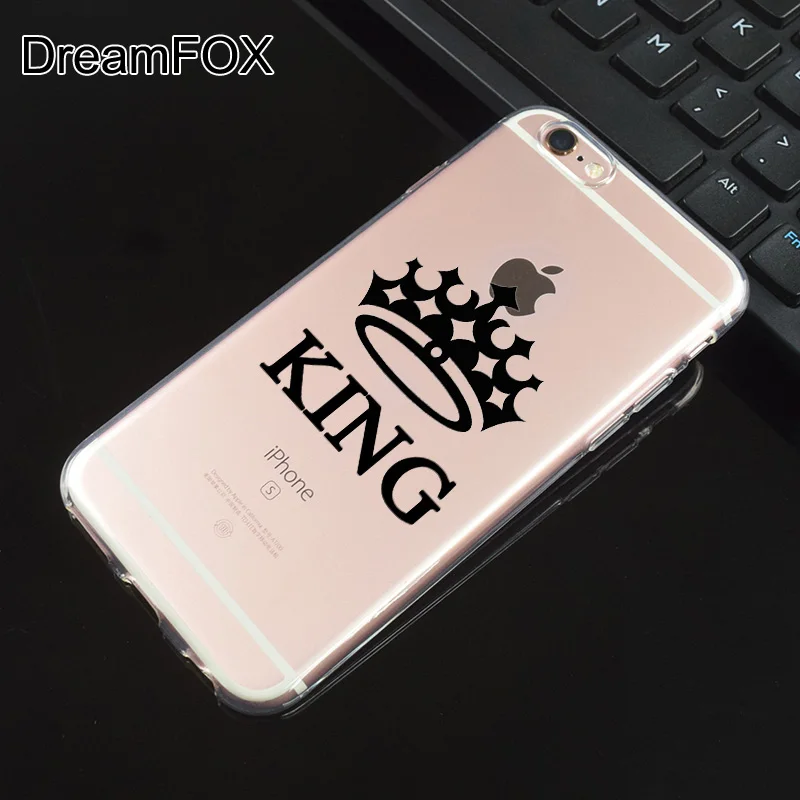 DREAMFOX N093 King queen Корона Мягкий ТПУ силиконовый чехол для Apple iPhone XR XS Max 8X7 6 S плюс 5 5S SE 5C