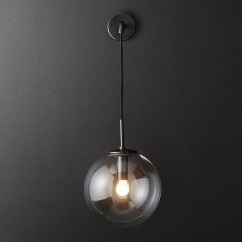 Northern Europe Vintage Metal Glass Wall Lamp Modern Indoor wall lighting For Bedside Living room Bedroom Stairway Light | Освещение