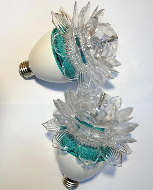 

3W E27 RGB Crystal LED Bulb Light Lotus Flower Bulbs 3 Watt Effect Stage Lamps KTV Bars DJ Majic Rotating Colorful Lighting CE