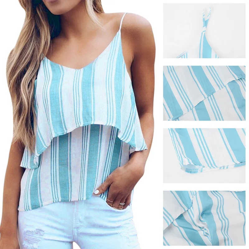Женский топ в полоску LAAMEI Свободный Летний Пляжный без бретелей с треугольным
