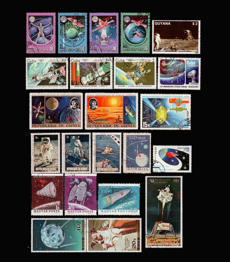 Космос 100 шт./лот не повторов неиспользованные почтовые марки с почтовым знаком