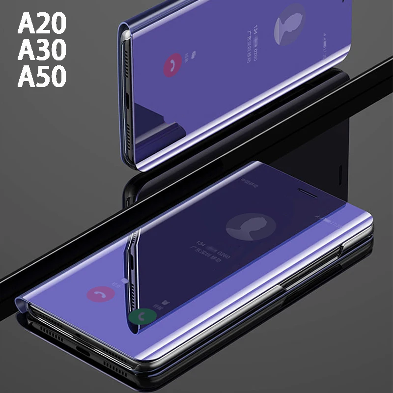 Чехол для телефона с откидной крышкой и умным зеркалом чехол Samsung galaxy A20 A30 A50