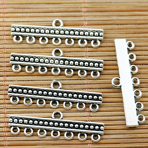 

25pcs tibetan silver tone studded 1-7holes link connector EF1769