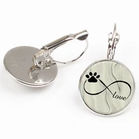 2019 new symbol dog paw picture pendant earrings cute photo earrings womens jewelry statement womans gift party event souvenir