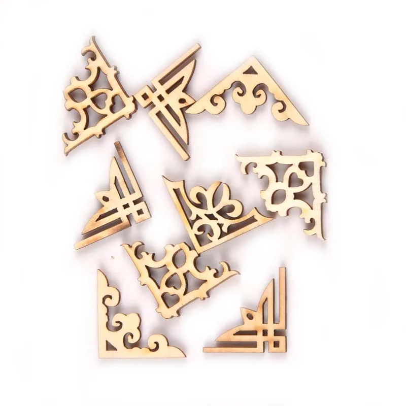 Набор кружевных угловых деревянных ломтиков для скрапбукинга 27-30 мм 20 шт. | Дом и