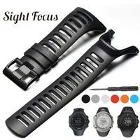 sight focus sports rubber silicone strap for suunto ambit 1 2 3 2r 2s ambit 3 peak watchbands 36mm watch band buckle wrist strap