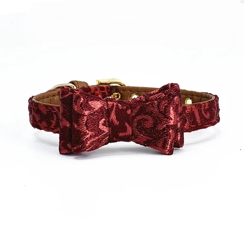 Volcano Collar Шотландка печать полиэстер ошейник для собак поводок для всех кошек и маленьких средних и больших собак с бантом ошейник для домашних животных поводок - Цвет: Volcano Collar