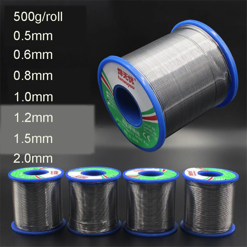 

60/40 Soldering Wires Welding Iron Rosin Core Wire Melt Tin Flux 2.0 Percent Solder Tools 500g 0.5/0.6/0.8/1.0/1.2/1.5/2.0mm