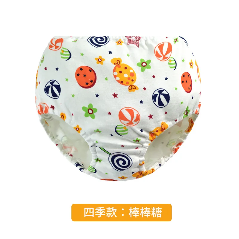 0-7 Years Toddler Baby Girls Boys Underwears Infants Cotton Training Pants Reusable Nappy Washable Diapers Cartoon Bread Panties - Цвет: 06