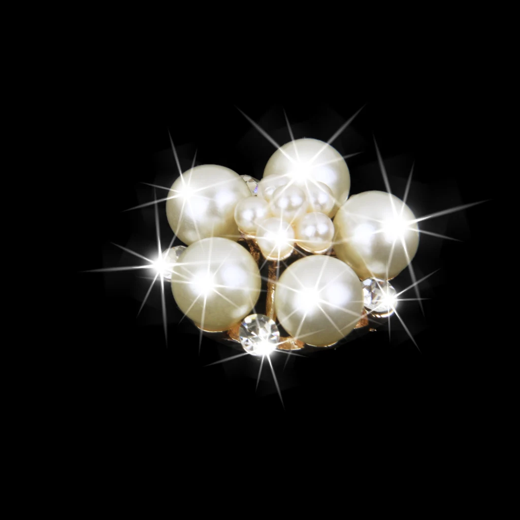10pcs Crystal Rhinestone Pearl Flower Button Embellishments 25mm | Дом и сад