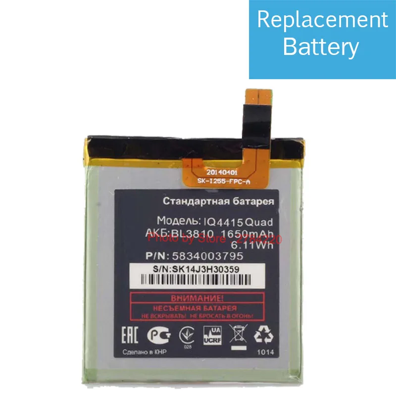 

3.7V 1650mAh Replacement BL3810 Battery For Fly IQ4415 Quad BL 3810 Bateria Batterie Cell Phone Batteries