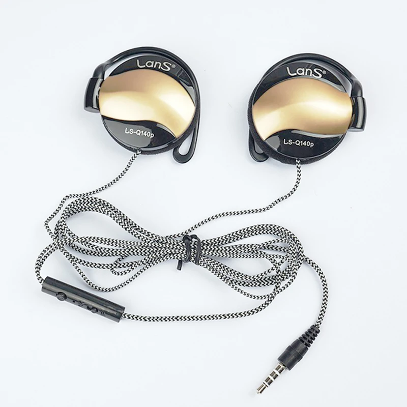 LanS140P Универсальные наушники с ушным крючком микрофоном для iPhone Samsung Xiaomi все