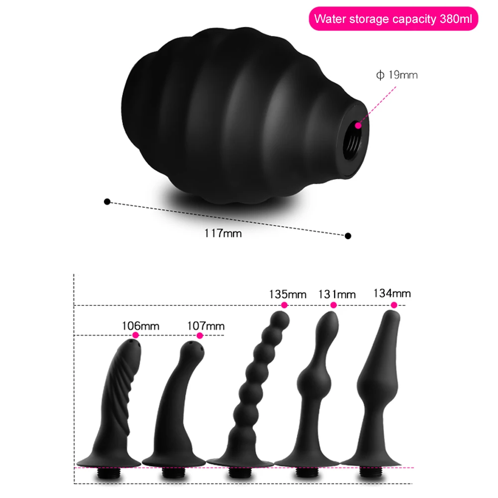 Anus Cleaning Sex Silicone Shower Toilet Spray Ass Cleaner Enema Nozzle Bidet Portable Travel |