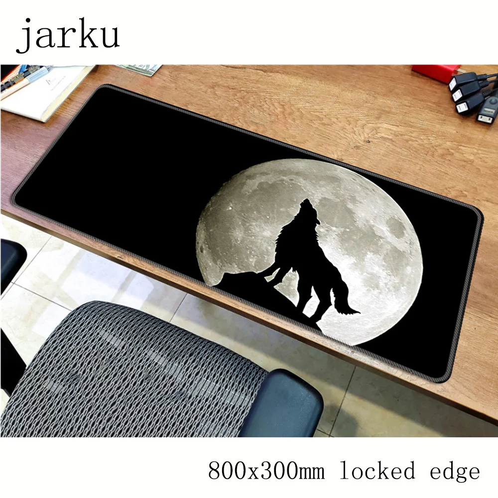 The Wolf moon mouse pad laptop Gaming Large Locking Edge 800x300X2MM Rubber Game Mouse Pad Decorate Your Desk at Home And Office |