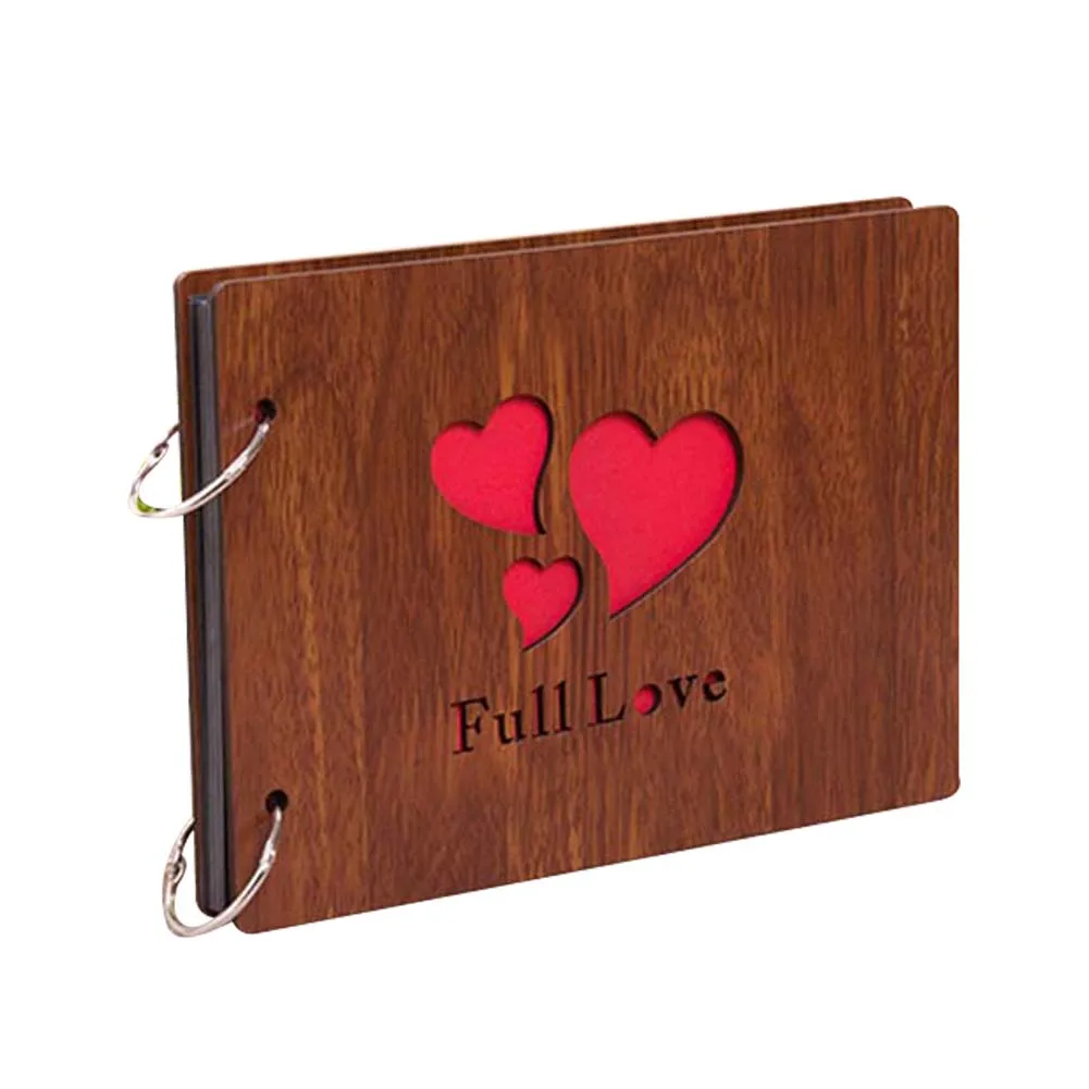 Photo Albums Wood Cover Albums Handmade Loose-leaf Pasted Photo Album Personalized Album 899