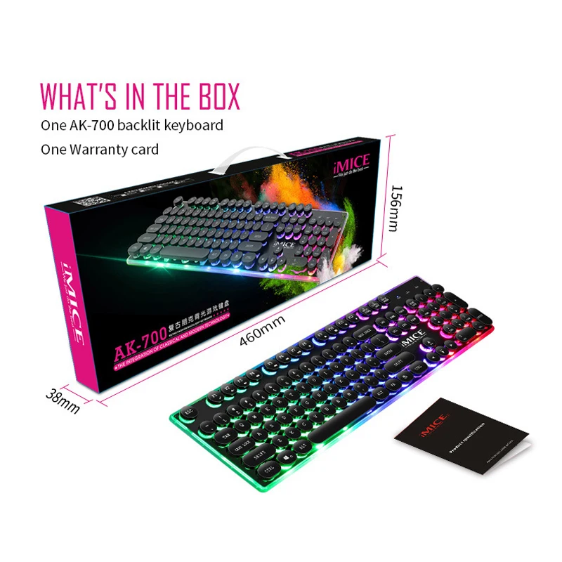 Игровая клавиатура iMice с подсветкой игровая RGB Gamer для компьютера ПК ноутбука