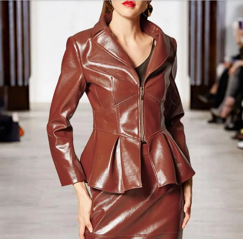 Весенняя новая куртка из искусственной кожи топы женское короткое классическое
