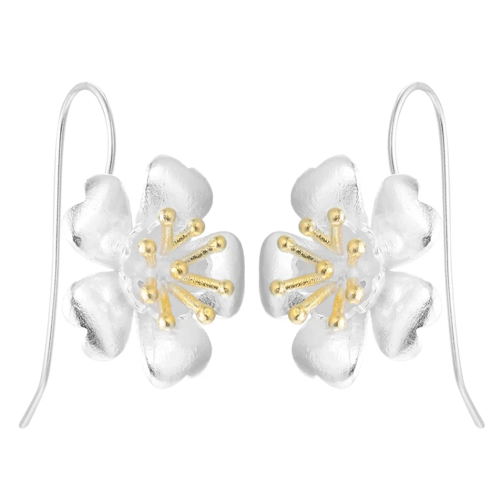 Cxwind модные Пять цветов Сердце серьги цветы длинные иглы ювелирные изделия для