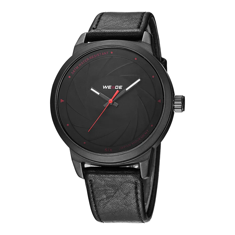 WEIDE мужские модные повседневные кварцевые часы с ремешком из ПУ роскошные