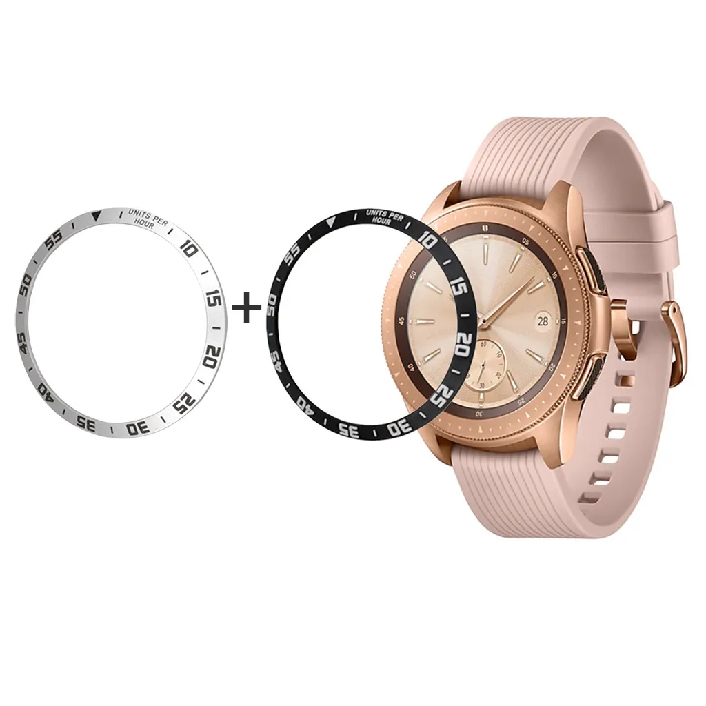 Модные прочные аксессуары 2 шт. для samsung Galaxy Watch 42 мм ободок кольцо клейкая крышка против царапин металлические украшения часы