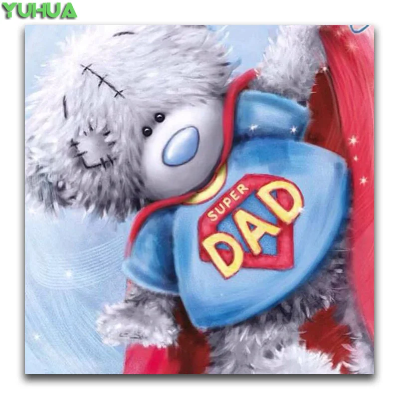 5D DIY Алмазная вышивка крестиком на рисунке, Teddy Bear полная квадратная Алмазная вышивка мультфильм животных Круглый Алмазная мозаика «любящее сердце» - Цвет: 15