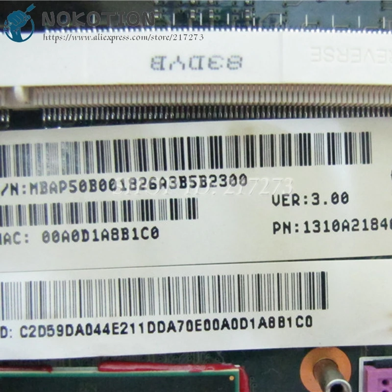 NOKOTION для acer sapire 8920G 8920 материнская плата для ноутбука DDR2 Бесплатный процессор MBAP50B001 6050A2184601-MB-A02 основная плата