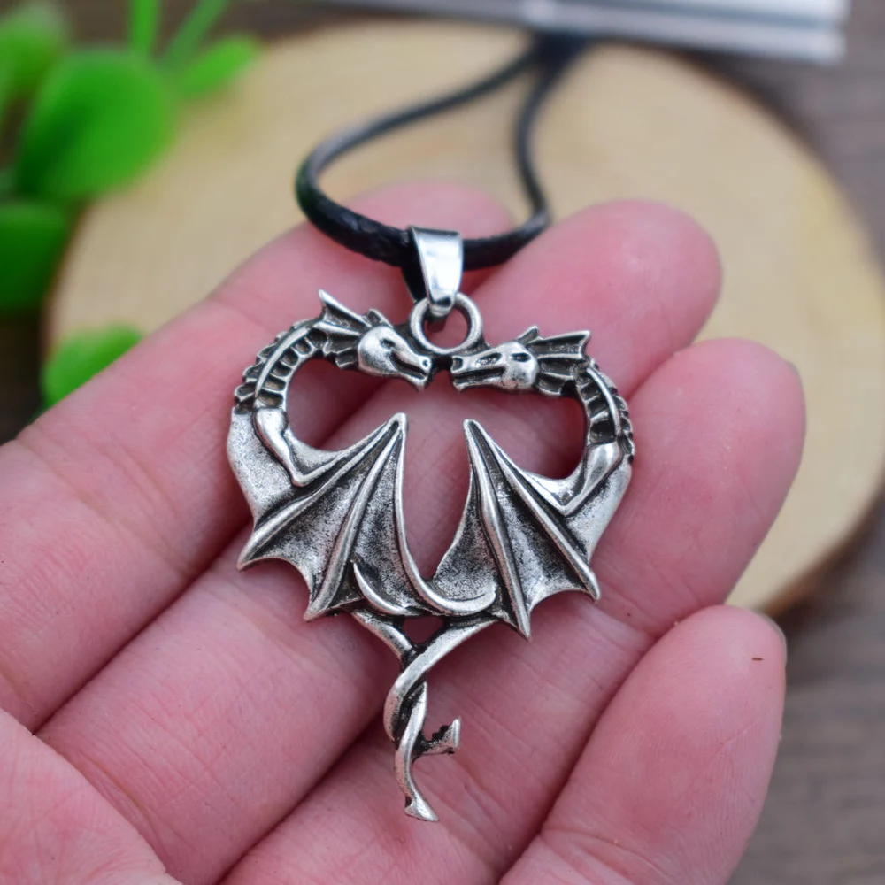 SanLan 1 шт. Прямая поставка Celtico Dragon ожерелье драконы сердце ювелирные изделия любовь с 55 см кожаная цепочка