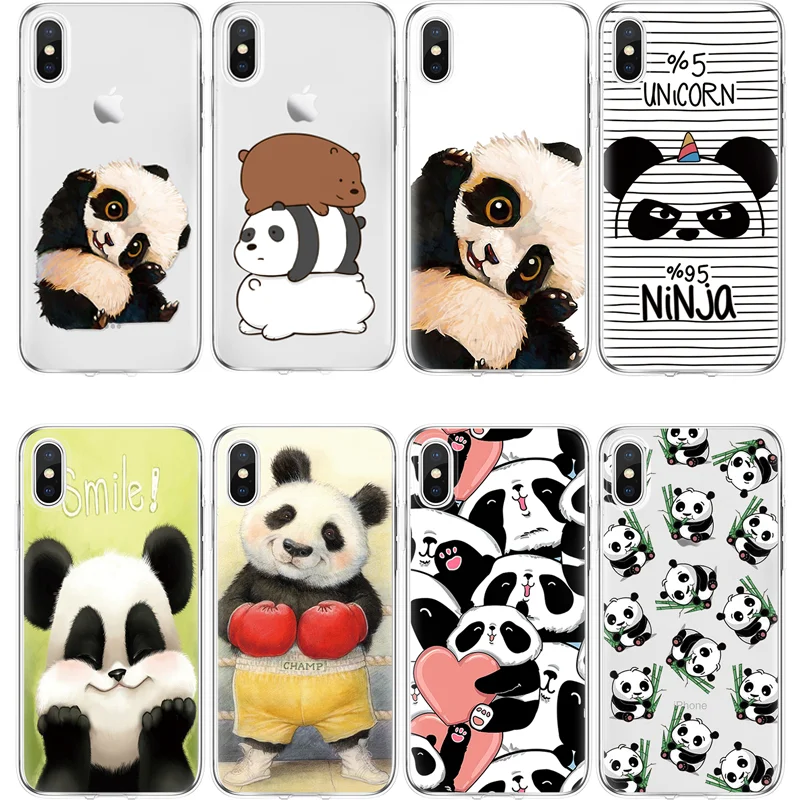 Panda TPU Case For iPhone SE 2020 6 6S 7 8 Plus 11 Pro X XR XS Max Xiaomi Mi A3 9 Lite cc9e Redmi Note 5 Funda |