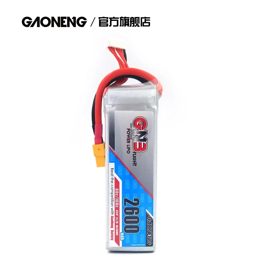Аккумулятор Gaoneng GNB 2600 мАч 6S1P 22 2 в 800C/160C Lipo с разъемом XT60 для FPV дрона квадрокоптера