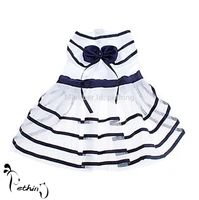pet dog summer dress with striped cute style cheap sexy dog skirt bow kont pet clothing pet cool dress xs xl dog cloth