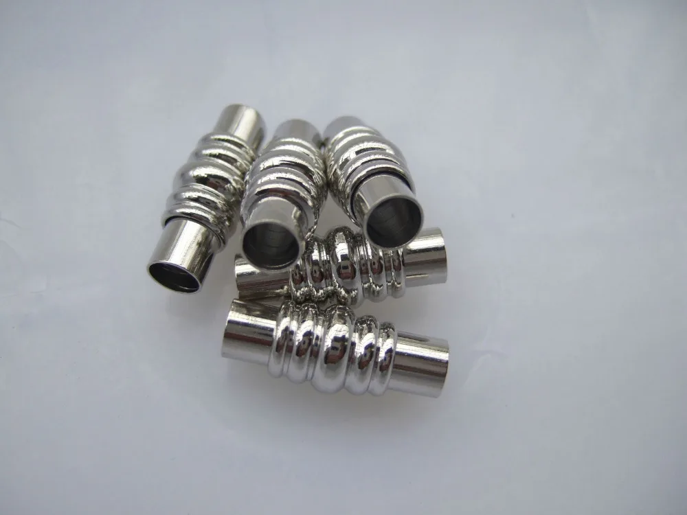 3 комплекты серебристого цвета баррель Магнитная застежка заглушки для 5 мм