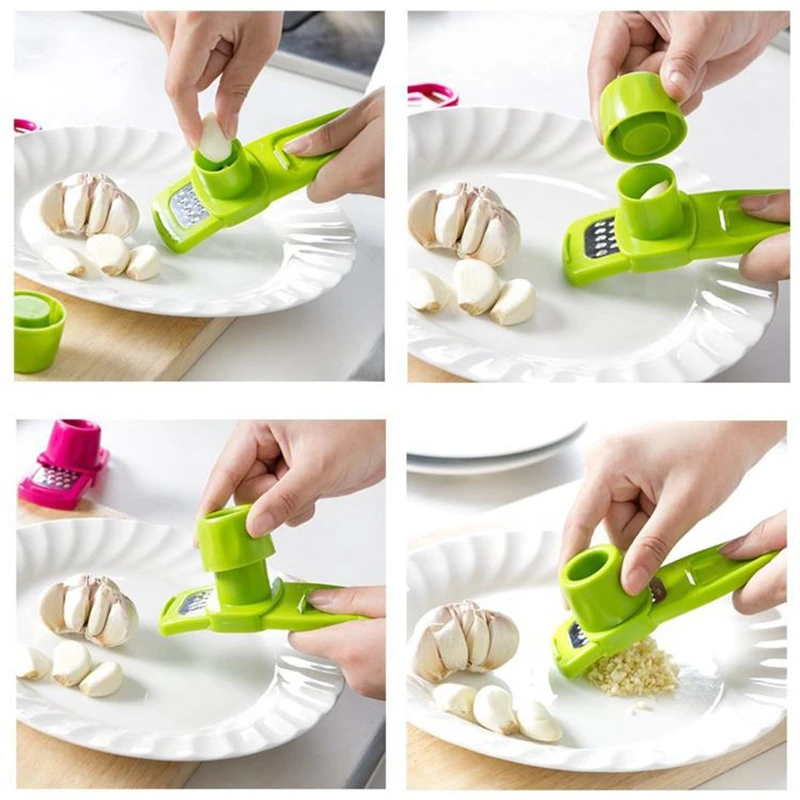 3 Colors Multifunction Plastic Stainless Steel Garlic Presses Kitchen Gadgets Chopper Cutter Grinding Hand Tool | Дом и сад