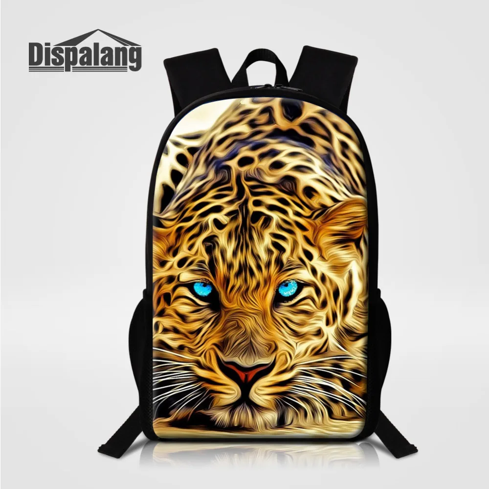 Dispalang Leopard Printing Backpacks Anima 16 Inch School Bag For Teenagers Boys Cool Shoulder Child Bookbag Travel Rucksack |