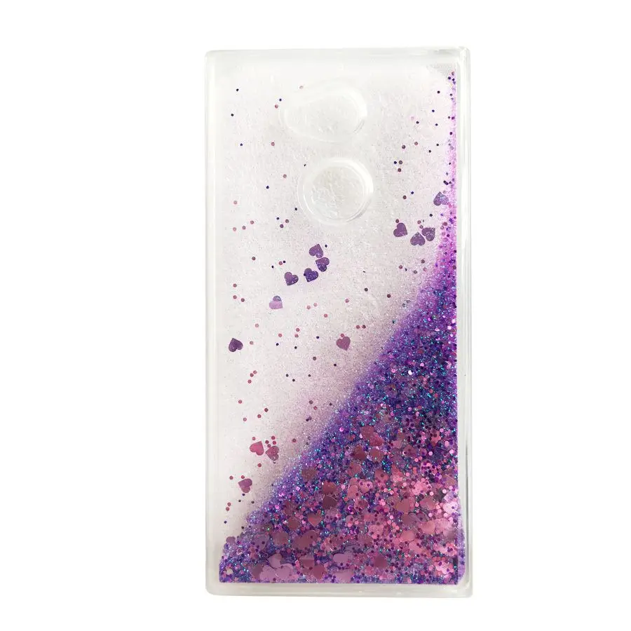 Purple Fundas on для Sony Xperia XA XA1 XZ1 XA2 Ultra L1 L2 E5 E6 Z5 Coque мягкий TPU чехол прозрачный жидкий Блестящий динамический чехол для телефона - Цвет: Purple