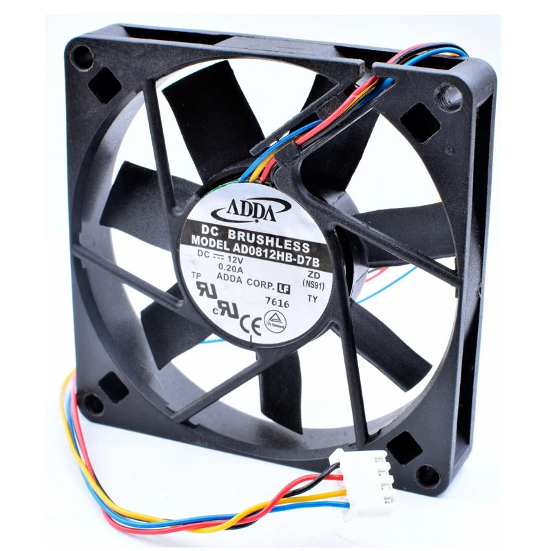 Оригинальный AD0812HB-D7B 8 см 8015 80x80x15 мм 12 В 0.20A 4 линии питания шасси CPU ШИМ Вентилятор