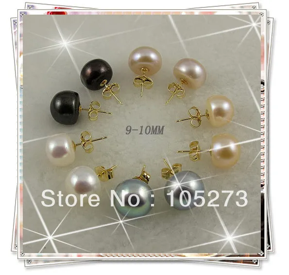 

Genuine Pearl Earrings.Mixes Color Natural Pearl Earrings.Huge AA 9-10MM. Wedding Jewelry.Bridesmaid Earrings.