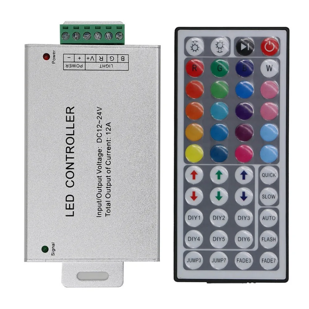 Free shipping DC12V-24V 12A / 24A 44keys 24Key IR Remote Led RGB Controller wireles Dimmer for 3528 5050 led strip Lamp | Лампы и