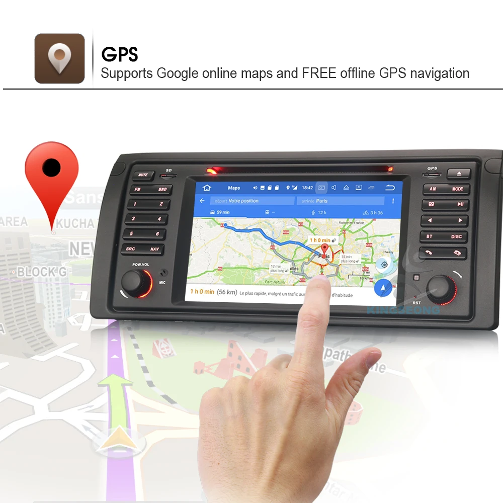 Автомобильный DVD плеер 4 ядра Android 7.1.2 GPS Sat Nav для BMW 5 серии E39 X5 E53 M5 3G DAB + WIFI OBD CANBUS