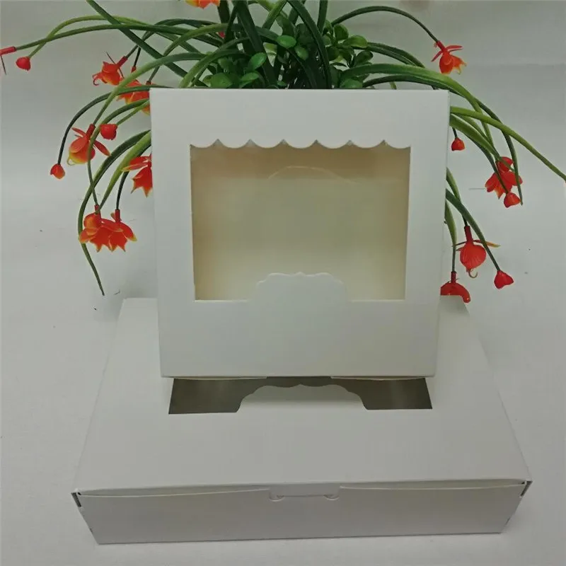 30 шт. новая Подарочная коробка с прозрачным окном крафт-бумаги упаковочные