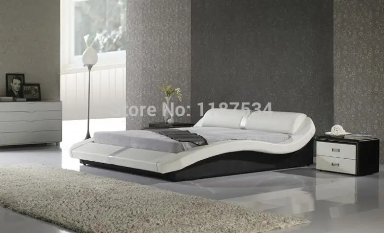 

C308 comfortable bed PU+PVC modern soft bed leather soft bed large size bed