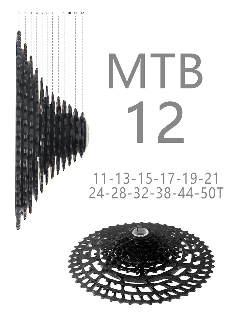 Ультралегкая кассета для горного велосипеда SUNSHINE MTB 12 Скоростей 11 50T 399 г CNC