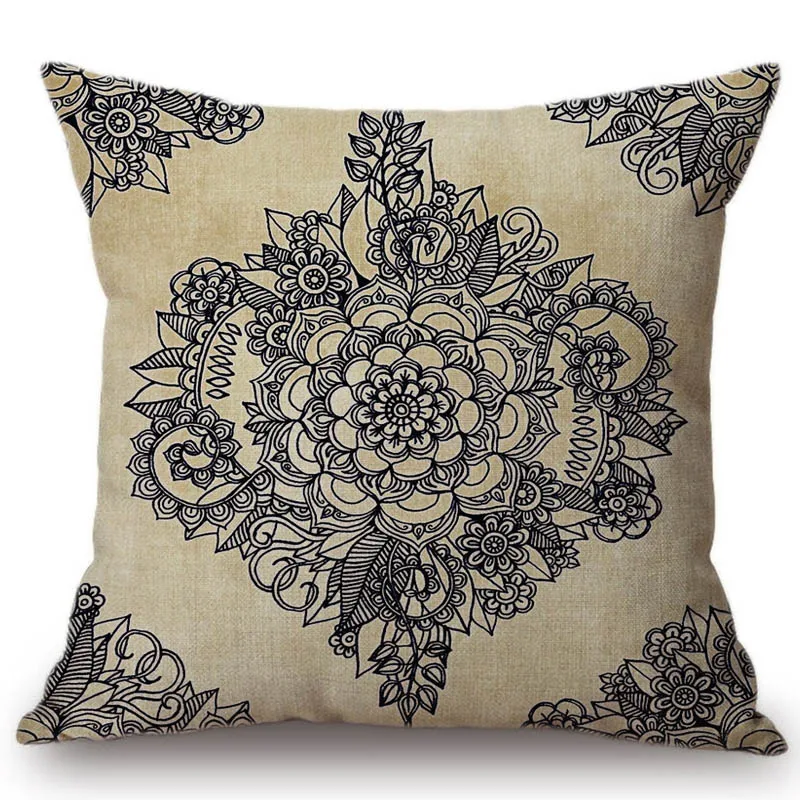 Королевский Темно синий цветочный узор Morrocca офисный диван украшение наволочка