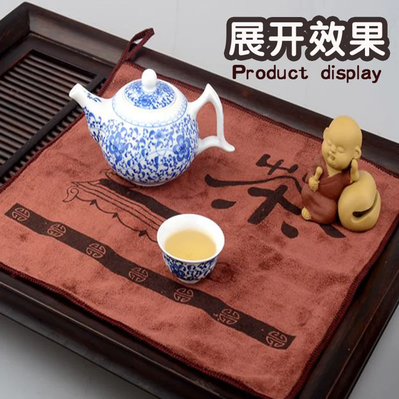 Чай полотенца глубокий цвет ткани Кофе полотенце китайский иероглиф хлопковые