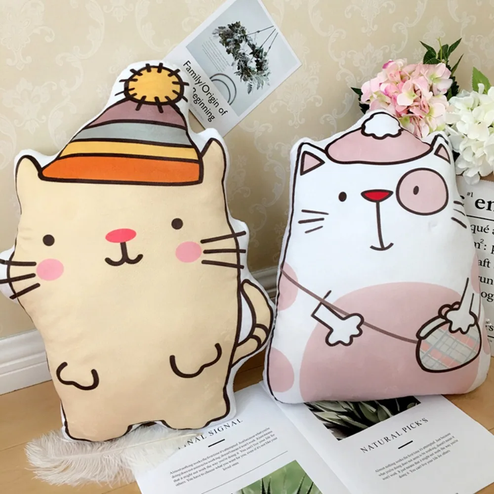 

Soft Adorable Cat Plush Toy Pillow Cushion Stuffed Cat Christmas Gift Pillow Toy Sofa Cushion For Children Or Home Decoration